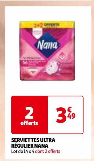 serviettes ultra régulier nana