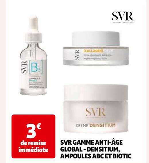 svr gamme anti-âge global - densitium, ampoules abc et biotic