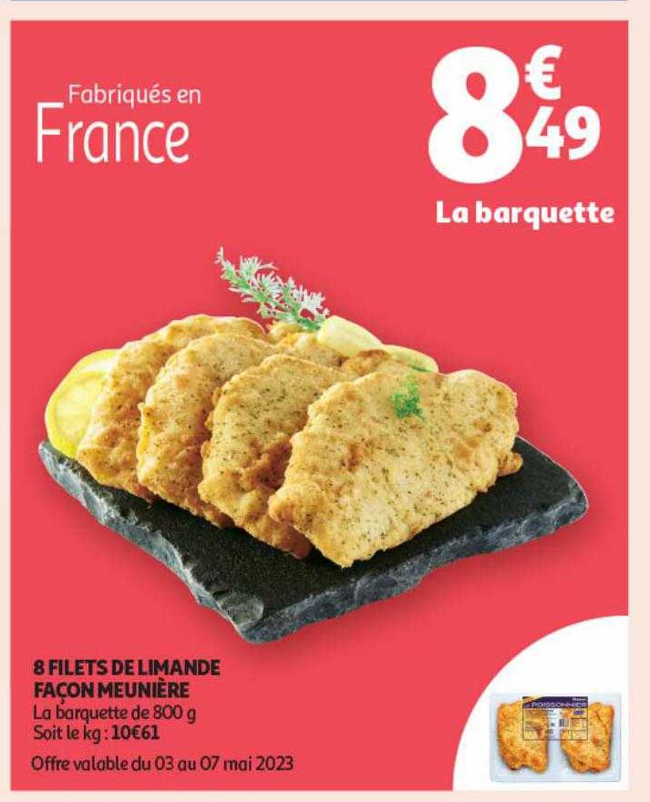 8 filets de limande façon meunière