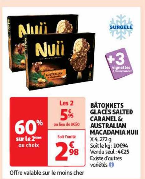 Bâtonnets Glacés Salted Caramel & Australian Macadamia Nuii