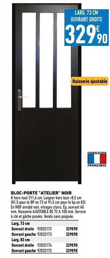 bloc-porte "atelier" noir