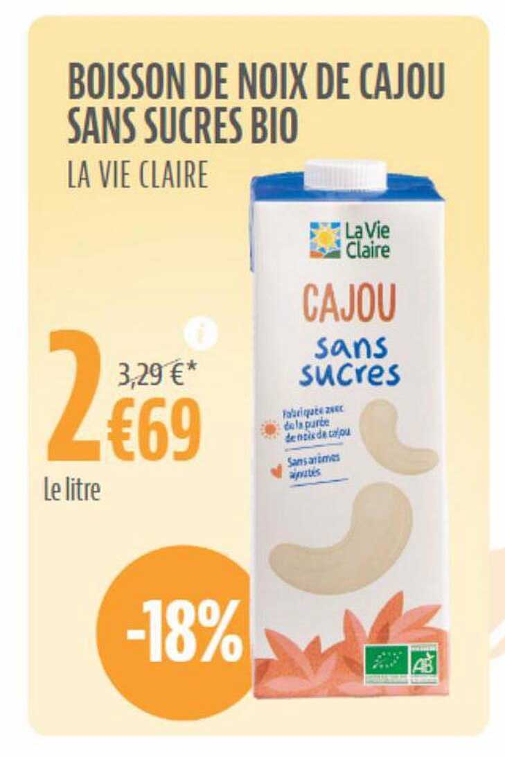 Boisson De Noix De Cajou Sans Sucres Bio La Vie Claire