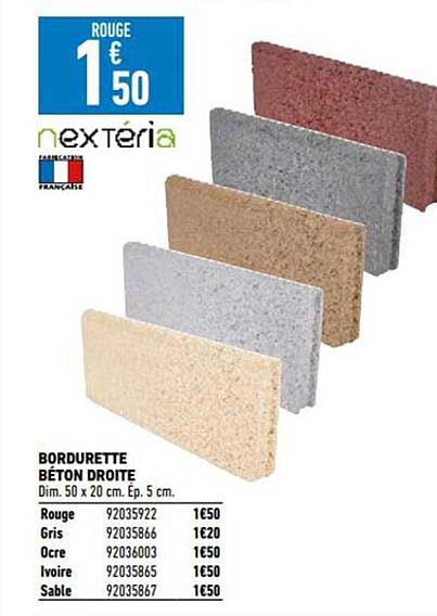 bordurette béton droite nextéria