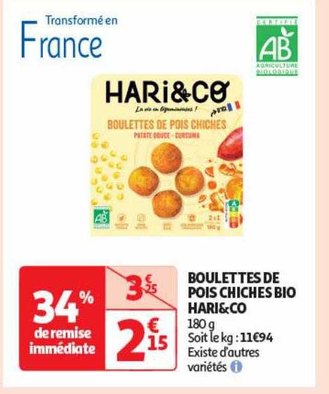 Boulettes De Pois Chiches Bio Hari&co