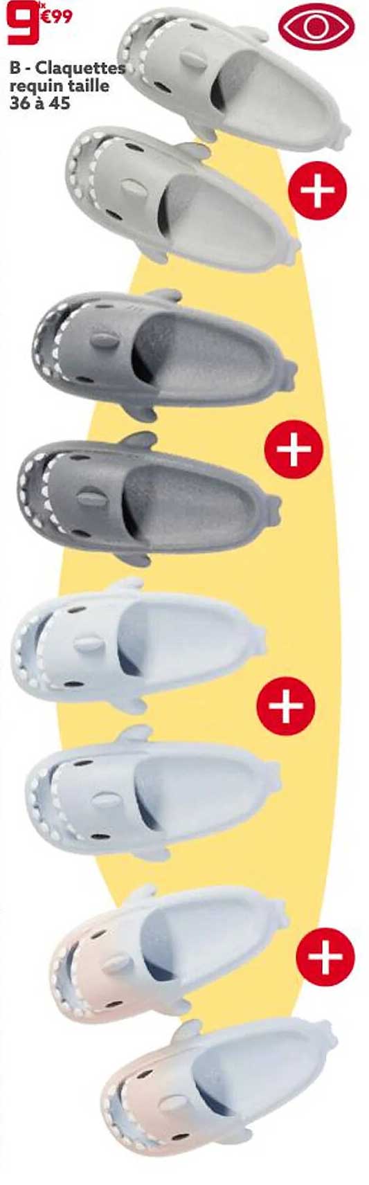 Claquettes Requin Taille 36 à 45