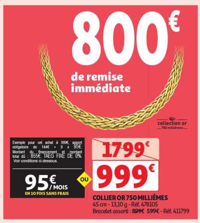 collier or 750 millièmes