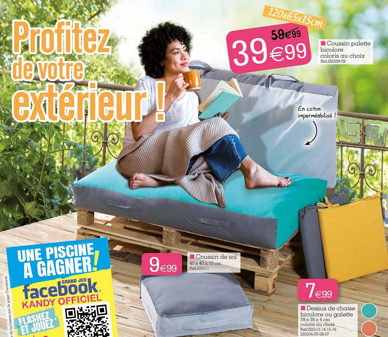 Coussin De Sol, Dessus De Chaise Bicolore Ou Galette, Coussin Palette Bicolore