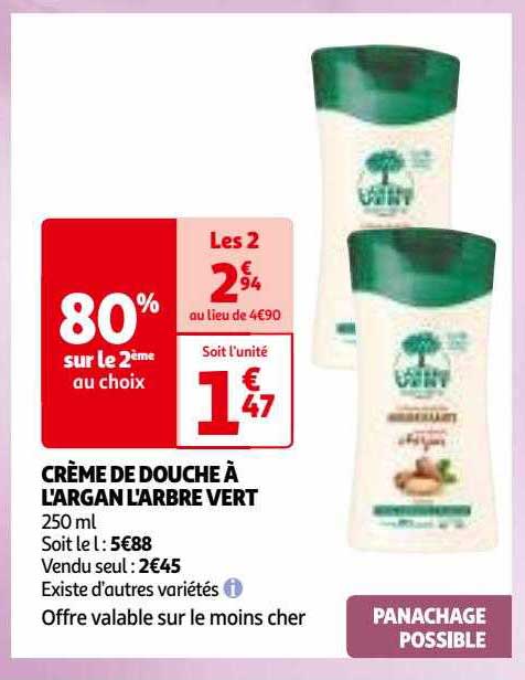 Crème De Douche à L'argan L'arbre Vert