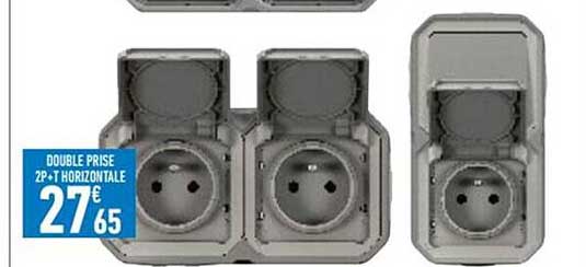 double prise 2p+t horizontale