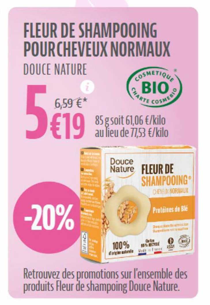 fleur de shampooing pour cheveux normaux douce nature
