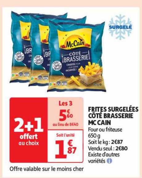 frites surgelées côté brasserie mc cain