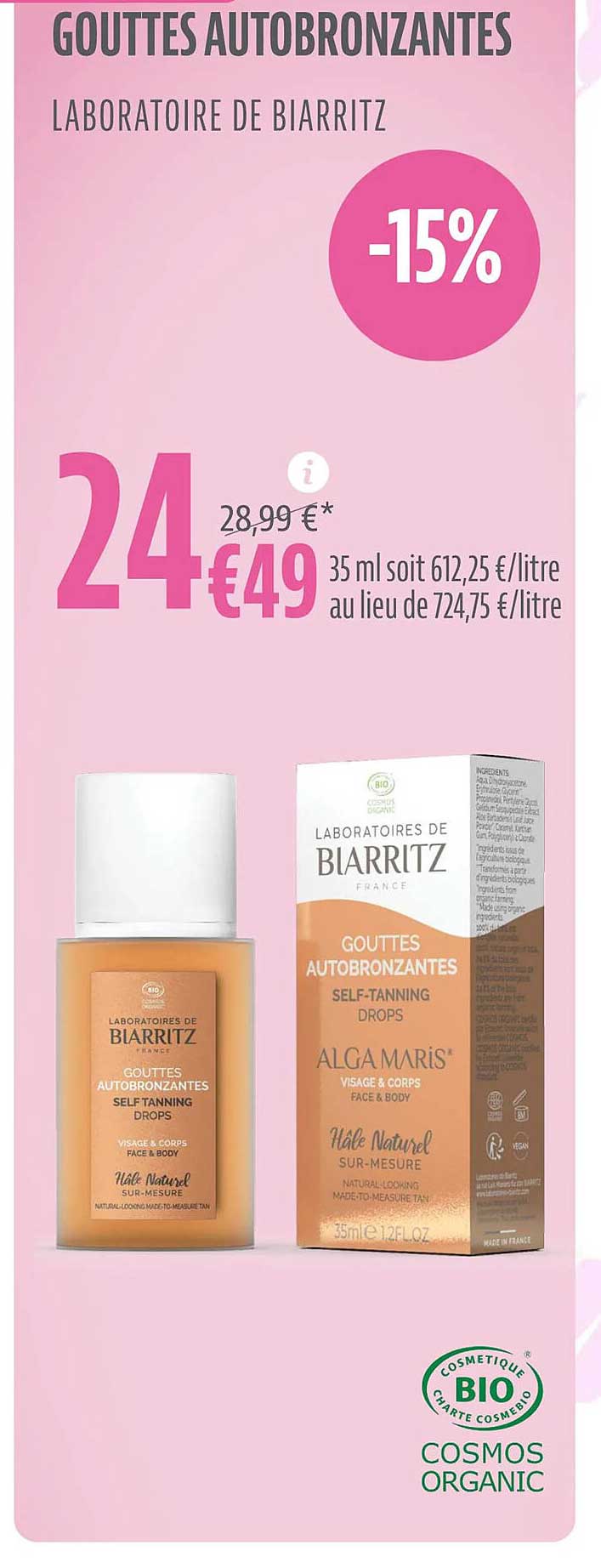gouttes autobronzantes laboratoire de biarritz