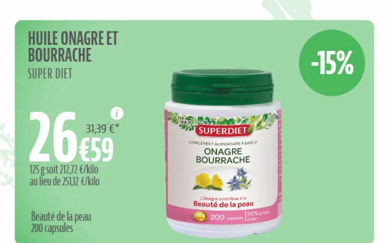 huile onagre et bourrache super diet