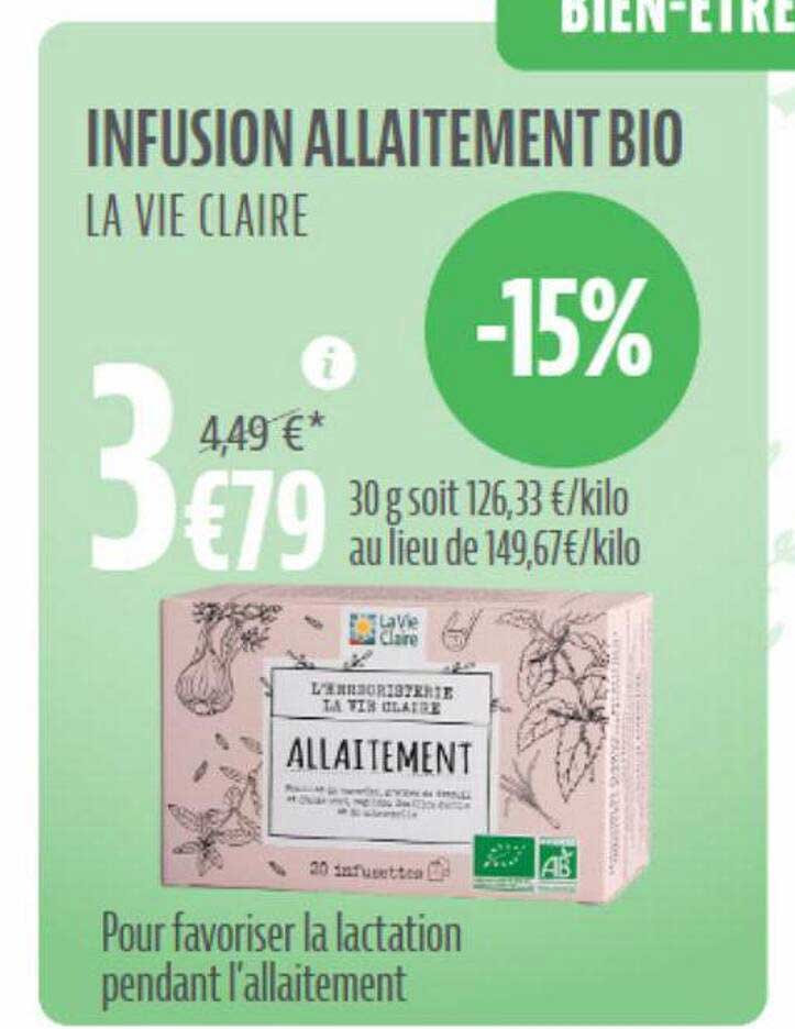 infusion allaitement bio la vie claire