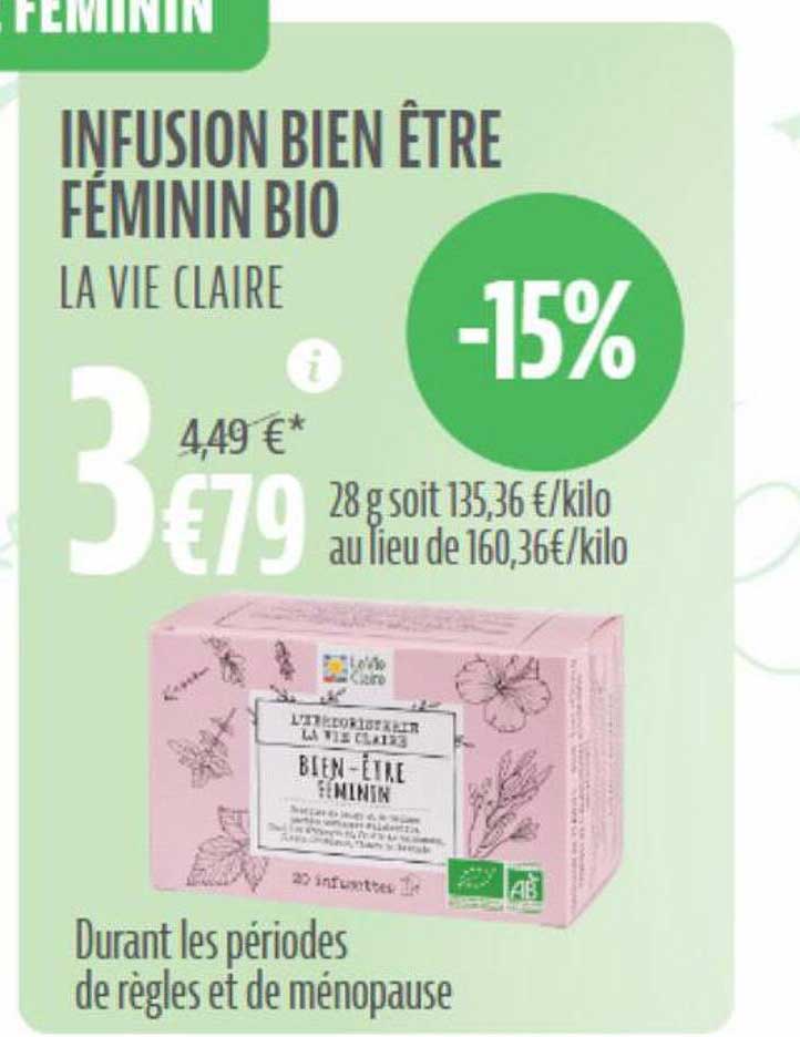 infusion bien être féminin bio la vie claire