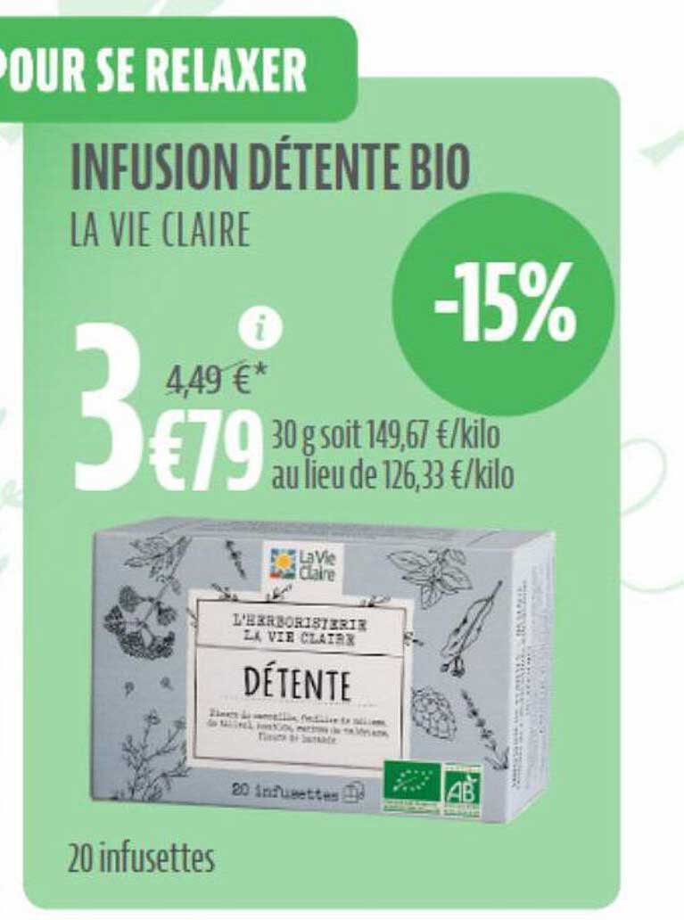 infusion détente bio la vie claire