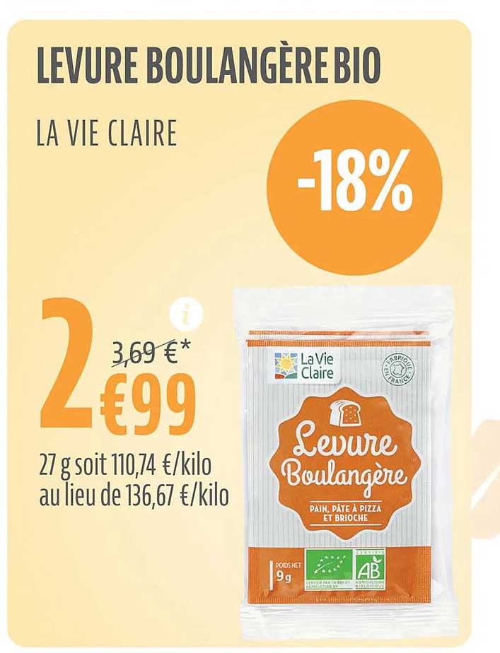 levure boulangère bio la vie claire