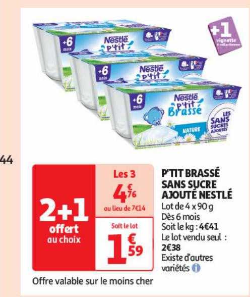 p'tit brassé sans sucre ajouté nestlé