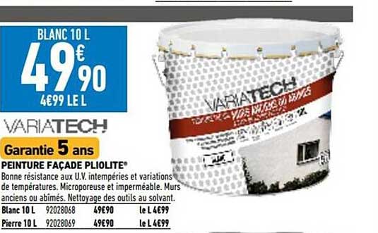 Peinture Façade Pliolite Variatech