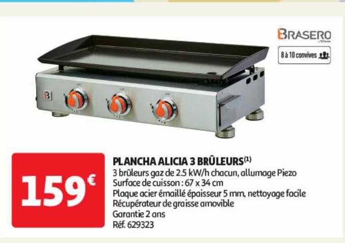 plancha alicia 3 brûleurs brasero