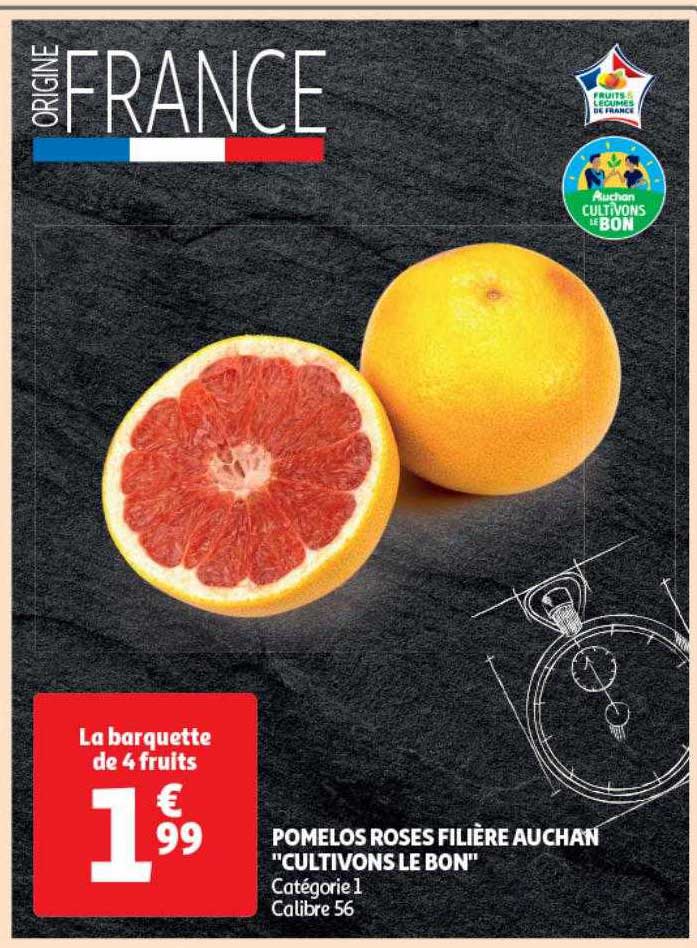 pomelos roses filière auchan "cultivons le bon"