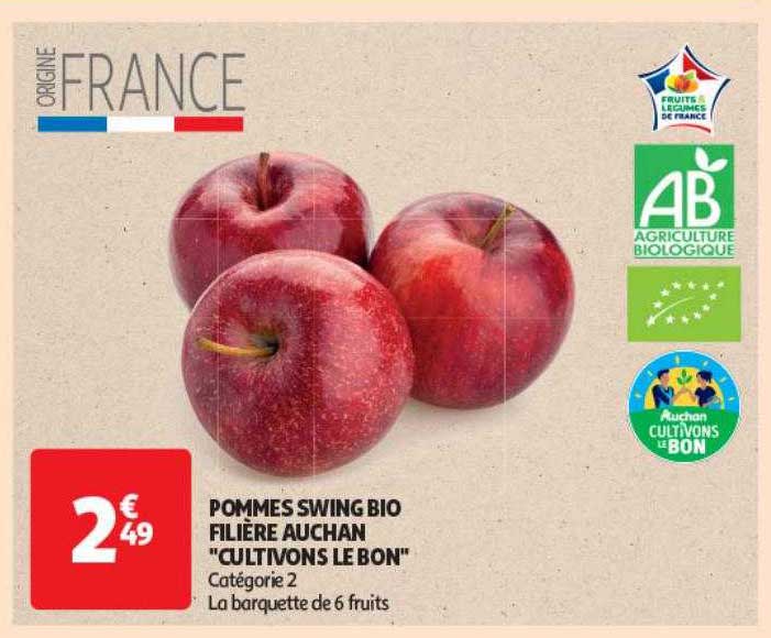 Pommes Swing Bio Filière Auchan "cultivons Le Bon"