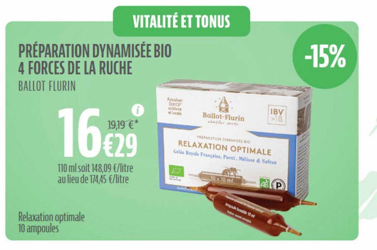 préparation dynamisée bio 4 forces de la ruche ballot flurin