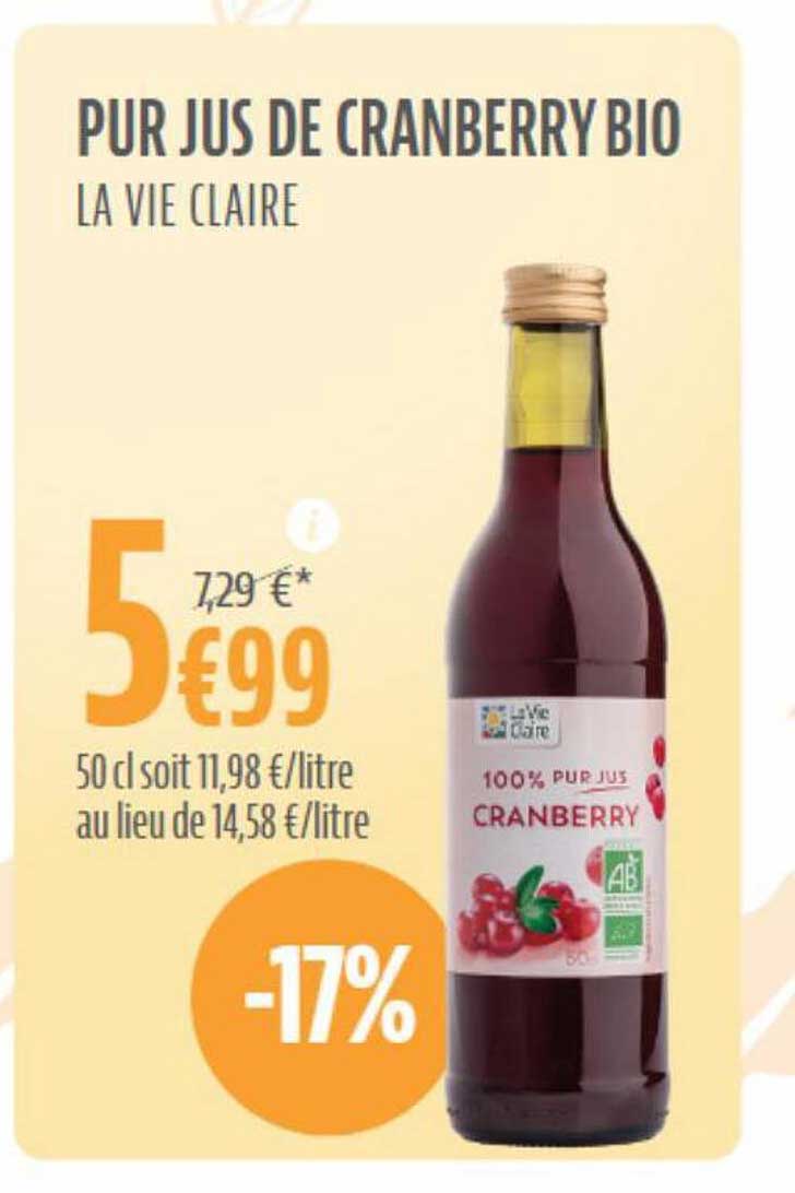 Pur Jus De Cranberry Bio La Vie Claire