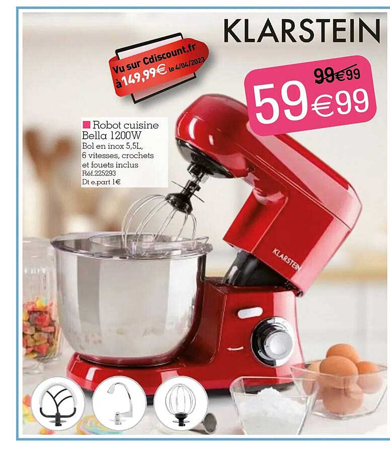 robot cuisine bella 1200w klarstein