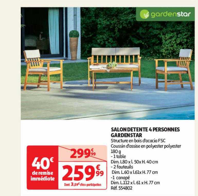 salon détente 4 personnes gardenstar