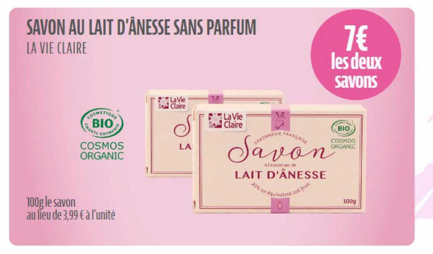 savon au lait d'ânesse sans parfum la vie claire