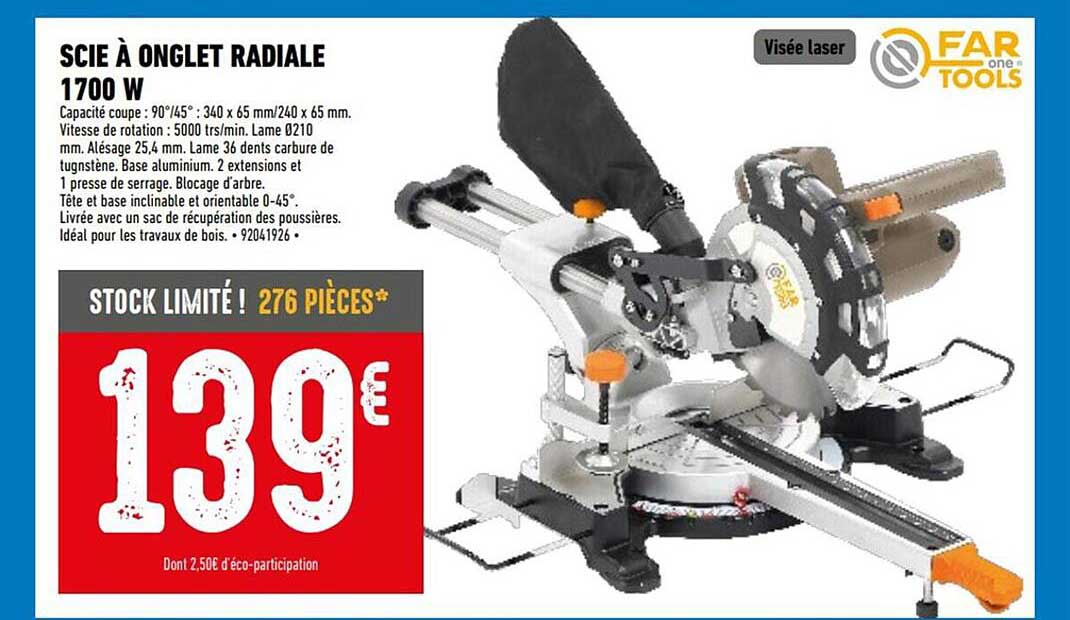 scie à onglet radiale 1700w far tools