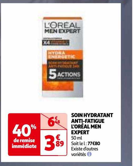 soin hydratant anti-fatigue l'oréal men expert
