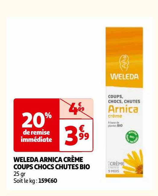 weleda arnica crème coups chocs chutes bio