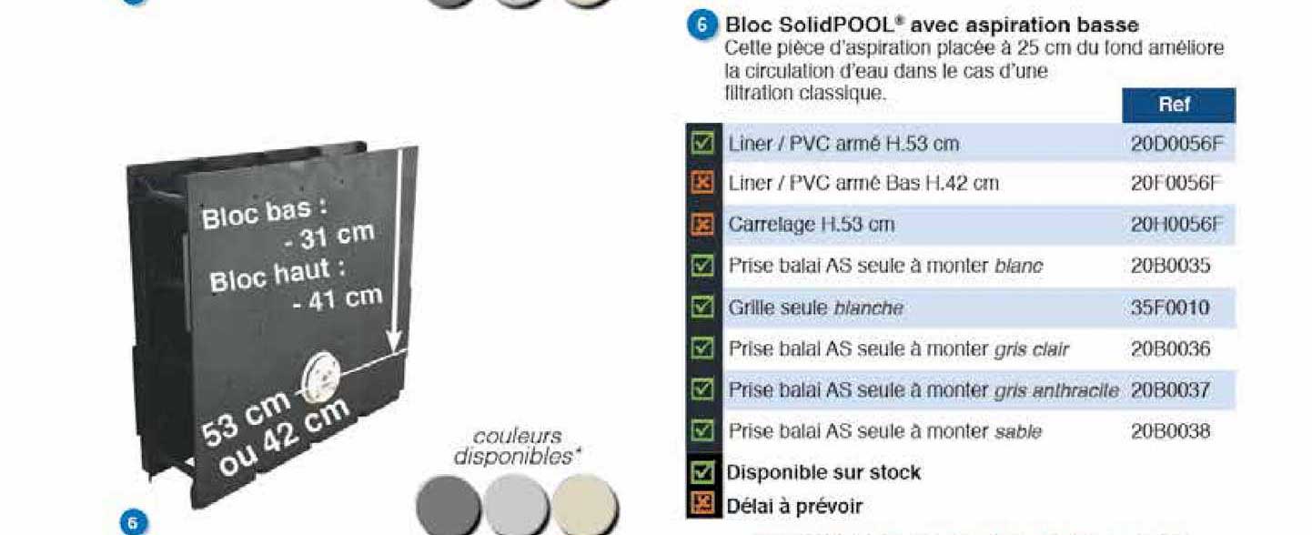 bloc solidpool avec aspiration basse