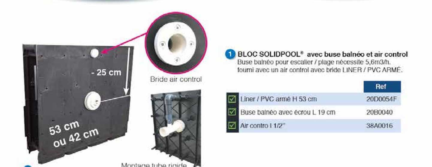 bloc solidpool avec buse balnéo et air control