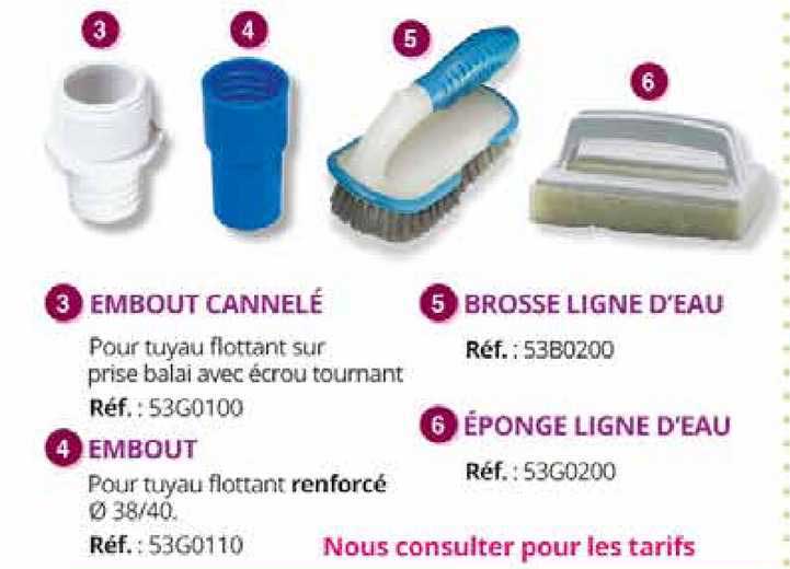 embout cannelé, embout, brosse ligne d'eau, éponge ligne d'eau