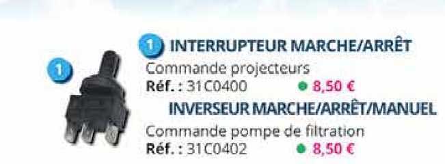 interrupteur marche-arrêt, inverseur marche-arrêt-manuel