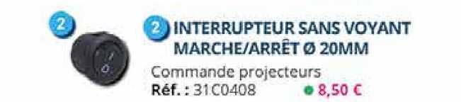 interrupteur sans voyant marche-arrêt 20mm