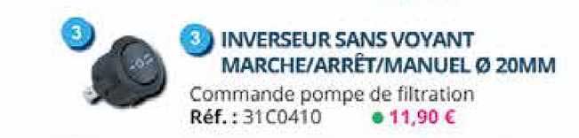 inverseur sans voyant marche-arrêt-manuel 20mm