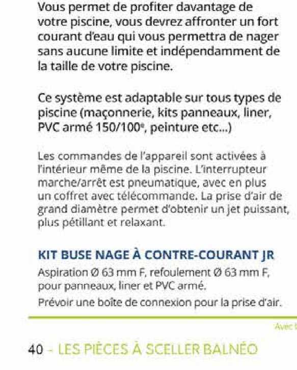 kit buse nage à contre-courant jr