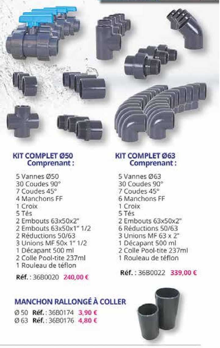 kit complet 50, kit complet 63, manchon rallonge à coller
