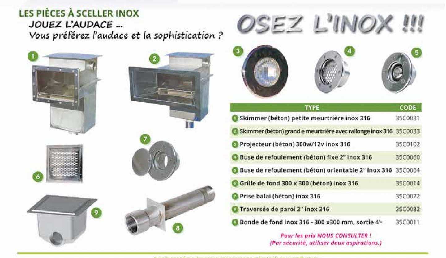 les pièces à sceller inox