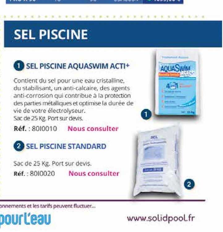 sel piscine aquaswim acti+, sel piscine standard