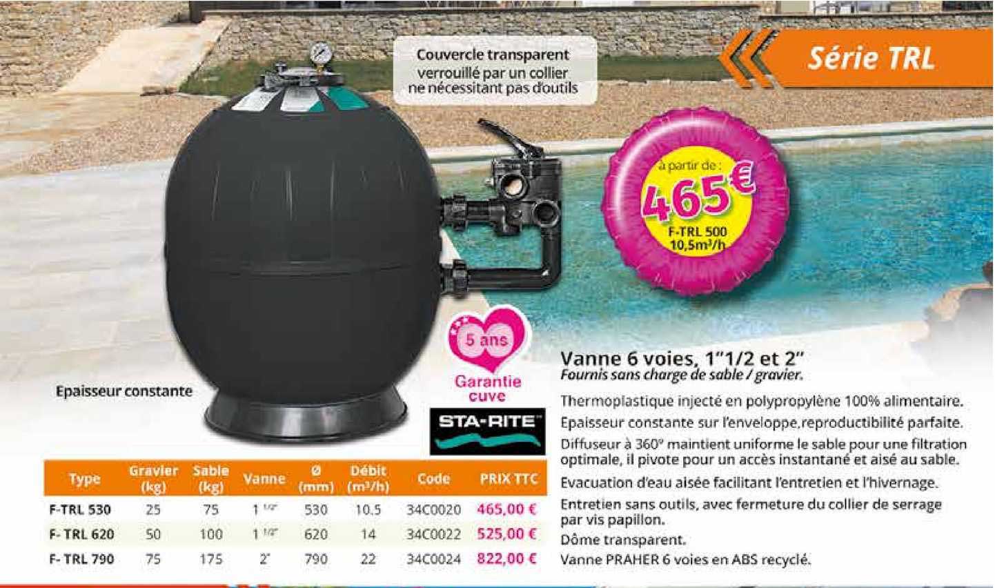 série trl : vanne 6 voies, 1" 1-2 et 2"
