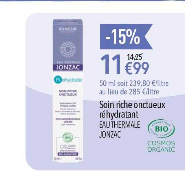 soin riche onctueux réhydratant eau thermale jonzac