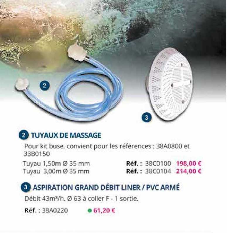 tuyaux de massage, aspiration grand débit liner - pvc armé