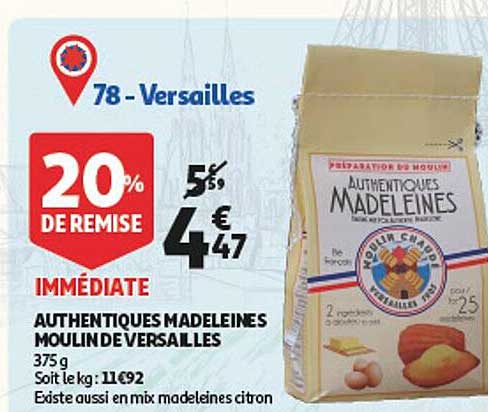 authentiques madeleines moulin de versailles