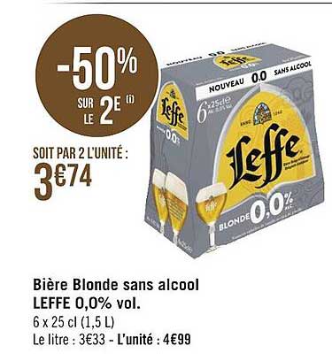 Bière Blonde Sans Alcool Leffe