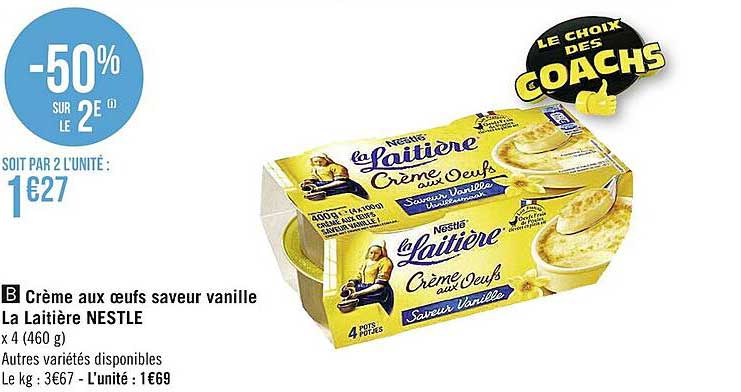Crème Aux Oeufs Saveur Vanille La Laitière Nestlé